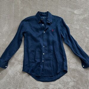 Polo by Ralph Lauren Men's Navy Linen Shirt
